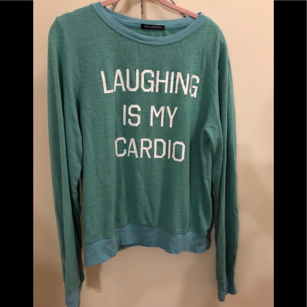 Wildfox Laughing is my Cardio long sleeve sz small